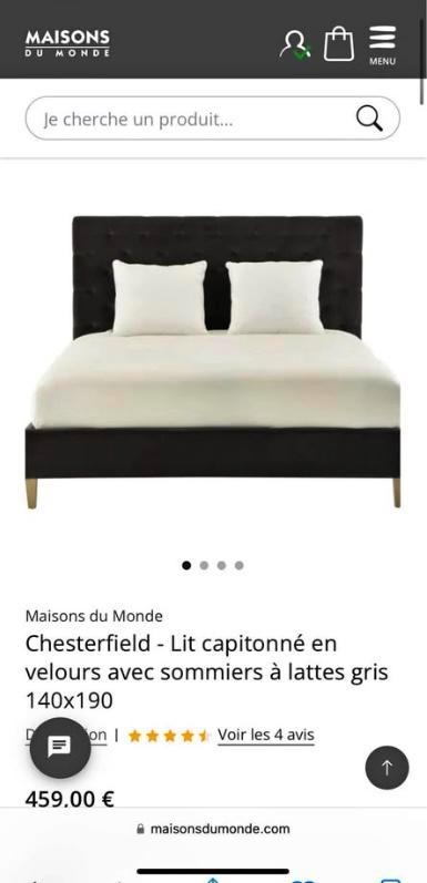 Chesterfield Maison du Monde, Huis en Inrichting, Slaapkamer | Bedden, Zo goed als nieuw, Ophalen