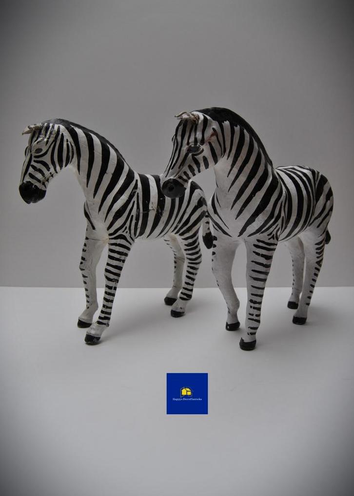 Vintage stel lederen zebra's, Antiek en Kunst, Kunst | Designobjecten, Ophalen
