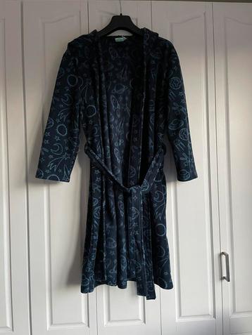 Blauwe kamerjas fleece met leuk printje Maat 140-146