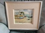 Schilderijtje: “Port de Locquirec” – André Robert, Antiek en Kunst, Kunst | Schilderijen | Klassiek, Ophalen