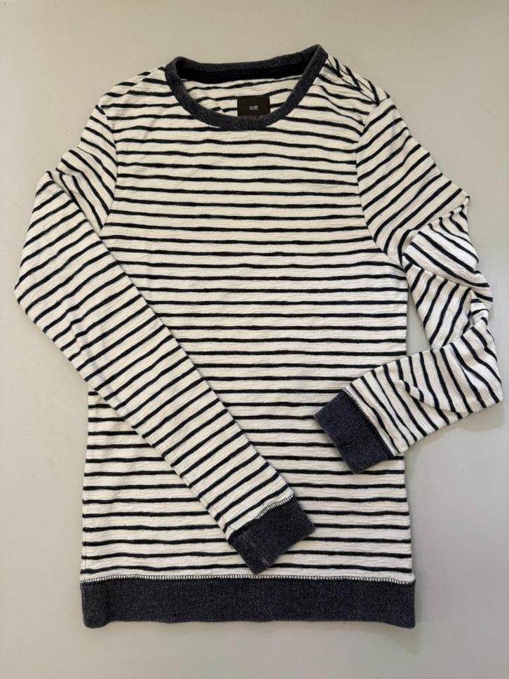 Longsleeve streep ecru/marine, Kinderen en Baby's, Kinderkleding | Maat 176, Zo goed als nieuw, Jongen, Shirt of Longsleeve, Ophalen of Verzenden