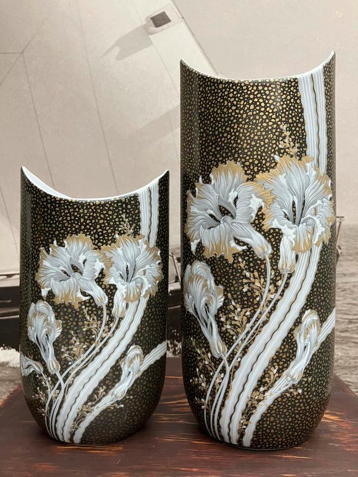2 vazen van AK Kaiser decor K. Nossek, jaren ‘70, Huis en Inrichting, Woonaccessoires | Vazen, Zo goed als nieuw, Overige kleuren