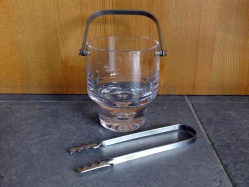 Seau à glace en verre + pince à glaçons Christofle en acier, Antiek en Kunst, Antiek | Glaswerk en Kristal, Ophalen of Verzenden