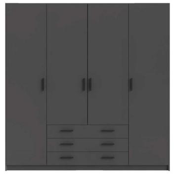 Kleerkast Sprint 4-deurs - antracietkleur - 200x196x50 cm