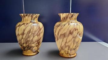 Ensemble de vases en verre marbré, Art Déco, Verreries de Sc, Enlèvement ou Envoi