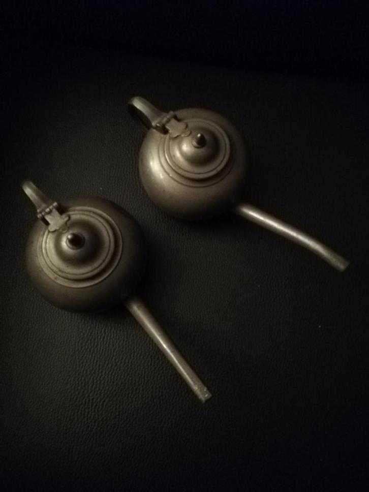 2 mooi echt tinnen olie kannen uit 20ste eeuw roussel France, Antiek en Kunst, Antiek | Tin, Verzenden