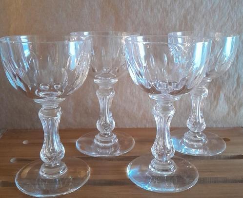 4 Val Saint Lambert kristal glazen model Olivier, Antiek en Kunst, Antiek | Glaswerk en Kristal, Ophalen of Verzenden