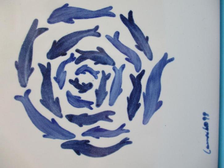 T06-J.A.:1998 -Viúva Lamego ceramica, Antiek en Kunst, Antiek | Wandborden en Tegels, Verzenden