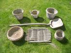 Rotan - rieten (tuin/terras/veranda) mand/plantenbak K, Ophalen of Verzenden, Rechthoekig, Riet, Mand