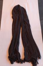 Écharpe noire légère à franges – style sobre, Enlèvement ou Envoi, Neuf, Écharpe