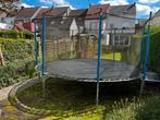 Heel grote blauwe trampoline 4m25, Gebruikt, Ophalen