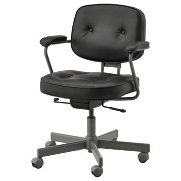 IKEA Alefjall bureaustoel zwart leer | Ergonomisch beschikbaar voor biedingen