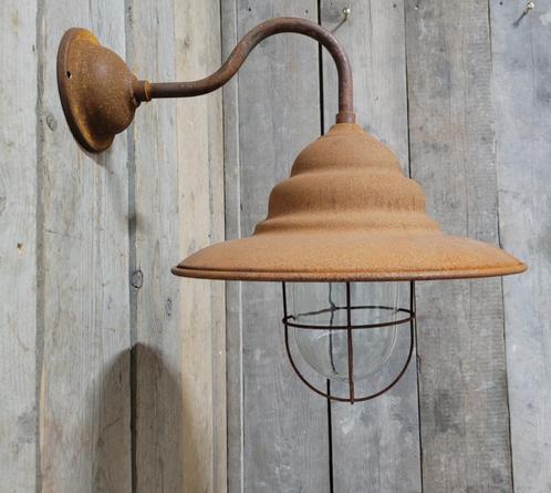 Landelijke stallamp roest gemaakt van cortenstaal buitenlamp, Huis en Inrichting, Lampen | Wandlampen, Nieuw, Glas, Metaal, Ophalen of Verzenden