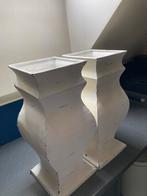 Mooie grote witte metalen vazen, Ophalen, Gebruikt, Wit