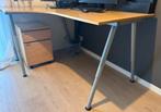 Groot IKEA Galant-bureau met in hoogte verstelbare poten, Huis en Inrichting, Ophalen of Verzenden, Gebruikt, Bureau