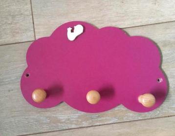 Fushsia houten kapstok voor kinderkamer, Kinderen en Baby's, Ophalen of Verzenden, Zo goed als nieuw, Kapstokje