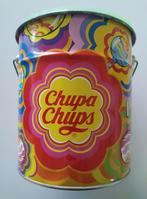 Vintage blikken Emmer - Chupa Chups - Plastic deksel, Verzamelen, Blikken, Overige merken, Gebruikt, Overige, Ophalen of Verzenden