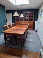 Tafel met 8 stoelen, Huis en Inrichting, Tafels | Eettafels, Ophalen, Gebruikt, 100 tot 150 cm, 200 cm of meer