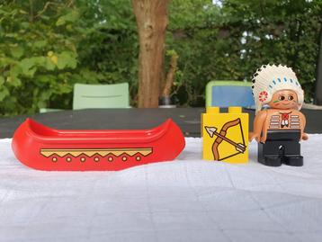 Duplo opperhoofd indiaan in kano - vintage beschikbaar voor biedingen