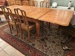 Houten uitschuifbare tafel met 4 stoelen, Antiek en Kunst, Ophalen