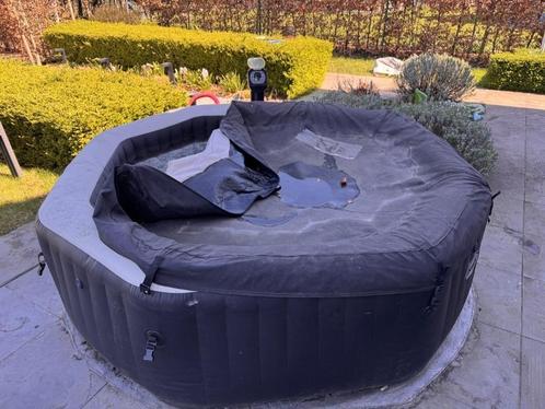 Intex PureSpa Jet & Bubble Deluxe 6 personen - Ø 218 cm, Tuin en Terras, Bubbelbaden en Hottubs, Gebruikt, Opblaasbaar, Afdekzeil