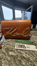 Sac en cuir Karl Lagerfeld signature , jamais utilisé, Ophalen of Verzenden, Nieuw, Bruin, Schoudertasje
