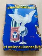CRISTAL CHAUDFONTAINE - emaille reklamebord, Enlèvement ou Envoi, Utilisé, Panneau publicitaire