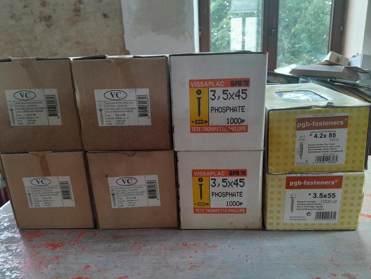 Vis pour gyproc (plaques de platre) 45mm (1000p) 13€, Bricolage & Construction, Quincaillerie & Fixations, Neuf, Vis, Enlèvement