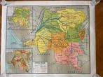 Grote Congo Belge Wandkaart circa 1950, Overige gebieden, Ophalen of Verzenden, 1800 tot 2000, Landkaart