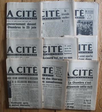 9 vieux journaux La Cité de 1968