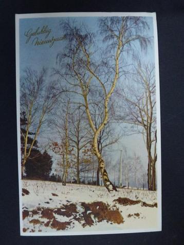 oude prentkaart Gelukkig Nieuwjaar sixties beschreven  beschikbaar voor biedingen