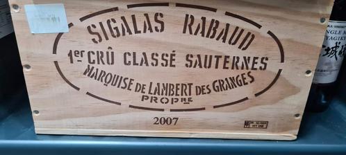 Sauternes Sigalas Rabaud 1er cru classe 2007 Top OWC, Verzamelen, Wijnen, Zo goed als nieuw, Ophalen of Verzenden