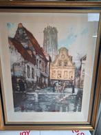 Jean Ferdinand Luigini: la tour de Malines, litho, Ophalen