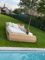 Rotan/riet lounge bed, Tuin en Terras, Gebruikt, Rotan, Ophalen