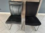 Zwarte stoelen met metalen frame, Huis en Inrichting, Ophalen, Overige materialen, Gebruikt, Zwart
