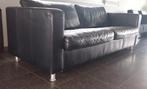 bank zwart leer machalke 2.5 zit, Huis en Inrichting, Ophalen, Gebruikt, Leer