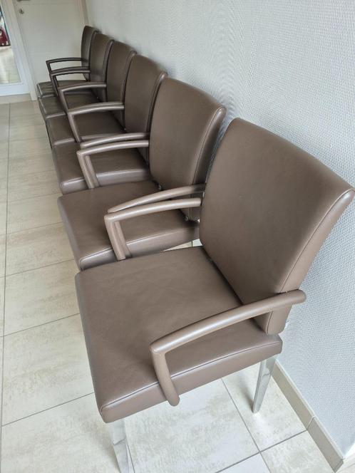 Zes lederen design stoelen Jori met armleuning, Huis en Inrichting, Stoelen, Zo goed als nieuw, Vijf, Zes of meer stoelen, Leer