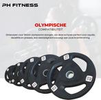 PH Fitness Premium Olympische Rubberen Halterschijf 25KG Set, Ophalen, Nieuw, Benen, Overige typen