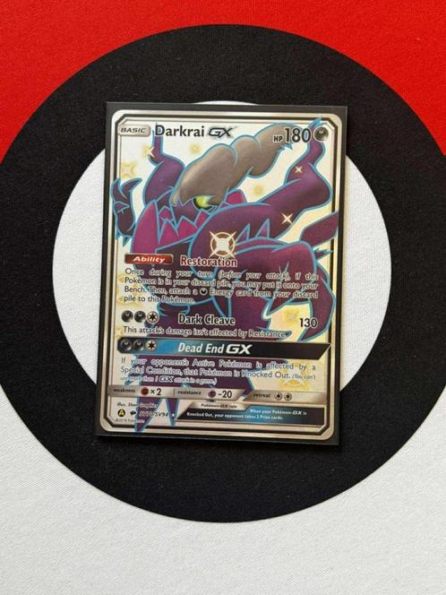 Pokémon - Hidden Fates - Darkrai GX (SV70/SV94) - NM, Hobby en Vrije tijd, Verzamelkaartspellen | Pokémon, Zo goed als nieuw, Losse kaart