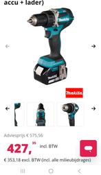 Makita accu boor-schroefmachine 18V. 3 accu's + lader, Ophalen