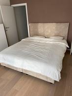 Boxspring + matras 1m80 breed, Huis en Inrichting, Slaapkamer | Boxsprings, Crème, 180 cm, Landelijk, Ophalen of Verzenden