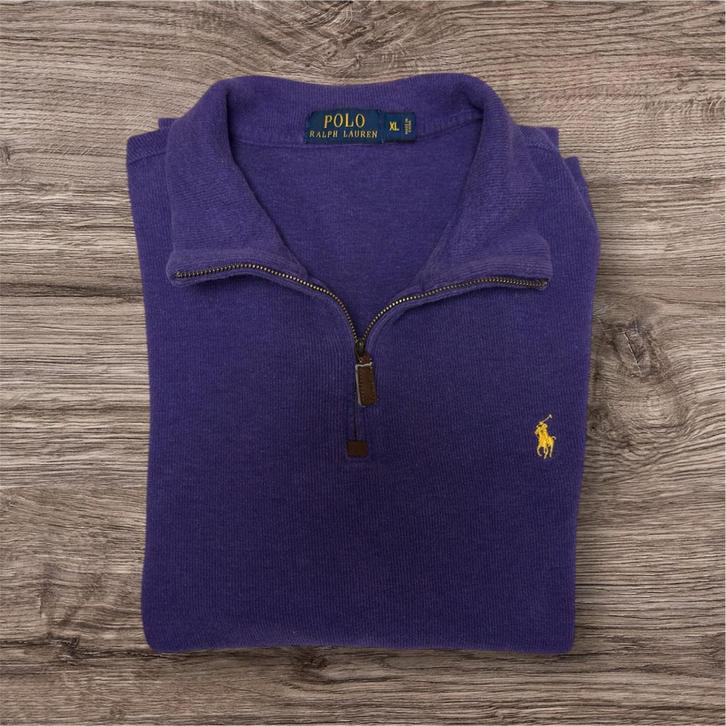Polo Ralph Lauren 1/4 zipper paars XL, Kleding | Heren, Truien en Vesten, Zo goed als nieuw, Maat 56/58 (XL), Paars, Verzenden