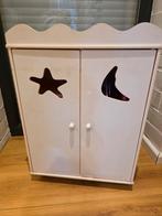Houten poppenkleerkastje met kledij+ verzorgingsmateriaal, Kinderen en Baby's, Ophalen