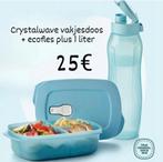 Tupperware crystalwave vakjesdoos + ecofles, Nieuw, Ophalen of Verzenden