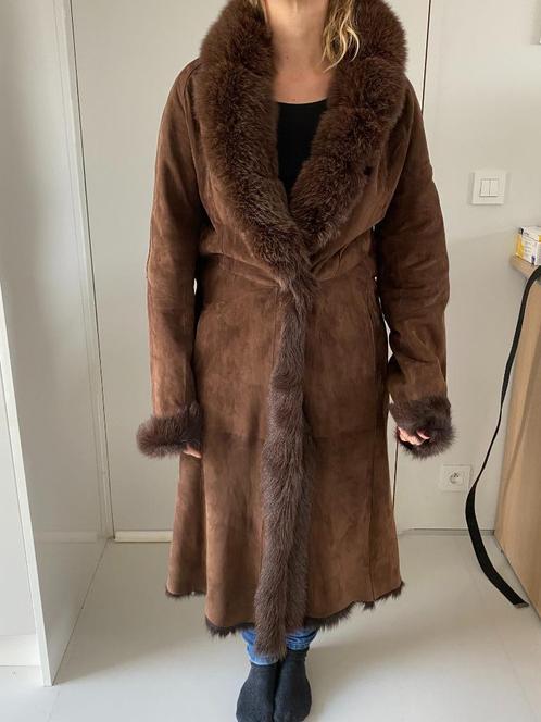 pelvan m/l jas, Kleding | Dames, Jassen | Winter, Zo goed als nieuw, Maat 38/40 (M), Bruin, Ophalen of Verzenden