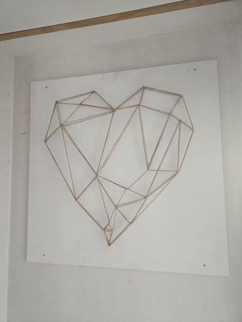 String Art hartvormige wanddecoratie, Diversen, Overige Diversen, Zo goed als nieuw, Ophalen