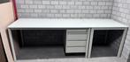Mooie, degelijke metalen werktafel, Ophalen, Gebruikt, 170 cm of meer