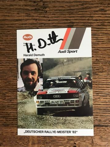 Rally kaart Harald Demuth - Audi Quattro (met handtekening) beschikbaar voor biedingen