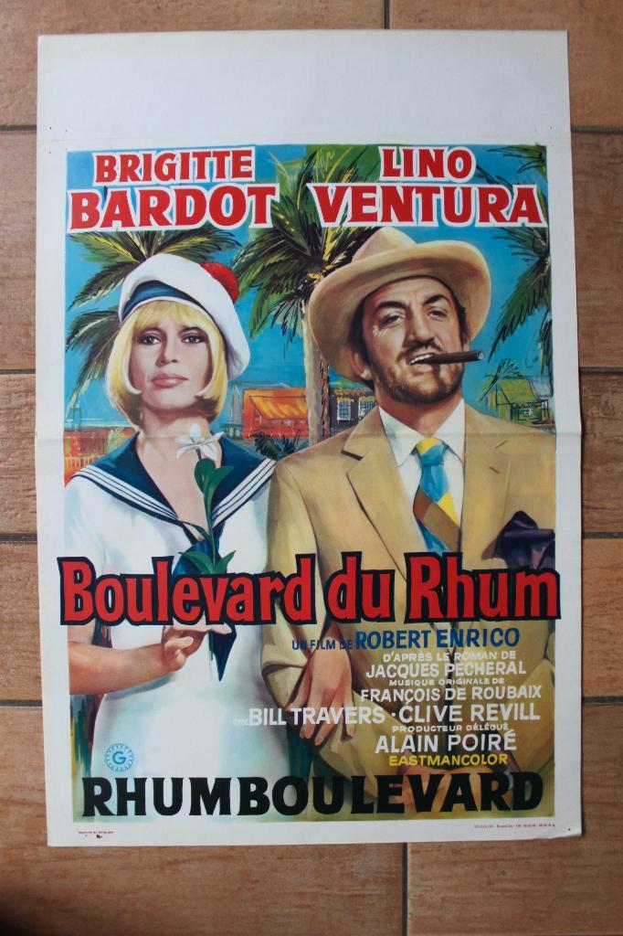 filmaffiche Brigitte Bardot Boulevard du Rhum filmposter, Verzamelen, Posters, Zo goed als nieuw, Film en Tv, A1 t/m A3, Rechthoekig Staand