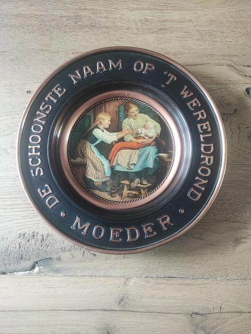 koperen wandbord Moeder, Antiek en Kunst, Antiek | Brons en Koper, Koper, Ophalen of Verzenden